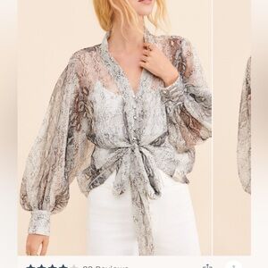 Mare mare snakeskin print sheer blouse size L